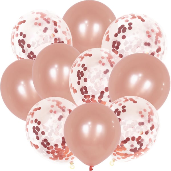 Rosa guld ballonger och konfetti ballonger Latex Glitter Ballo