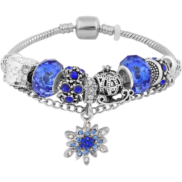 Jule snefnug armbånd stræk perler charme bangle justerbar