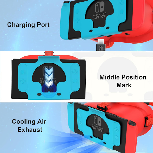 Switch 3D VR-glasögon för Nintendo Switch/Switch OLED, med justerbar HD-lins Orange and Blue