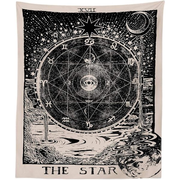 (150x200cm) Tarotstjärna Gobeläng Väggbonad Zodiak Gobeläng Astro