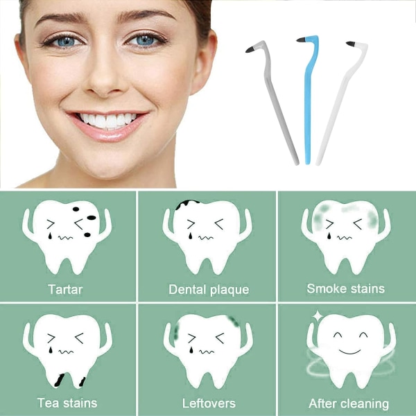 3 delar tandstensborttagningsmedel (8*2,5 cm), tandpoleringsfläckar tandsten Re