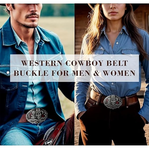 Bältesspänne med spökskelett för män, amerikansk indian, western cowboy-bältesspänne