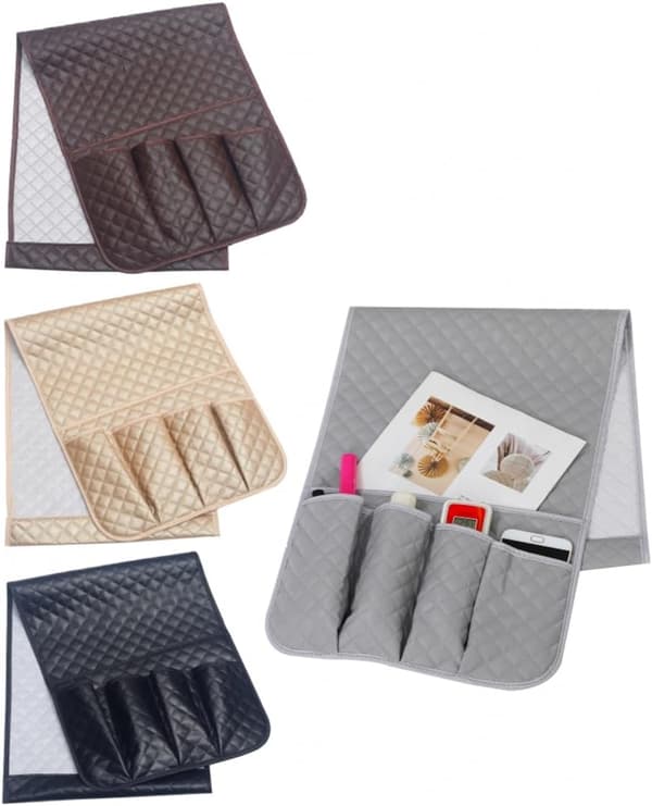 1 stk PU-lær sofaarmlene-arrangør sofaarm oppbevaringspose sofaarm sofa caddy anti-spills armlene fjernkontroll a