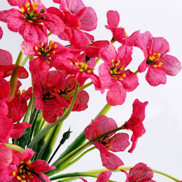 Konstgjorda Violer Blommor, 6 st - 16*35 cm (Rosa Röd) av Fleu