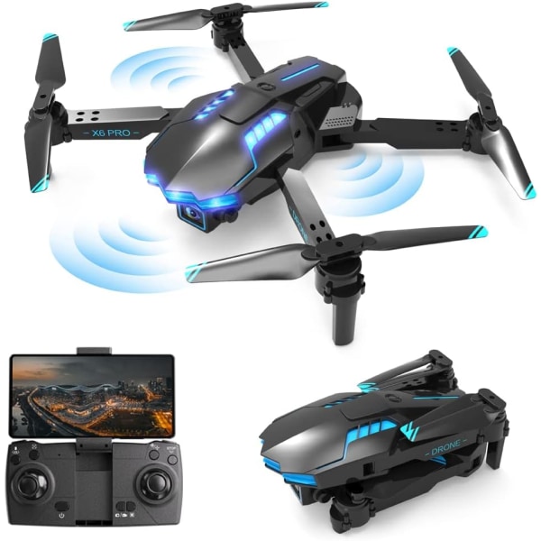 Drone 1080P HD -kameralla lapsille ja aikuisille, RC Quadcopter Fol