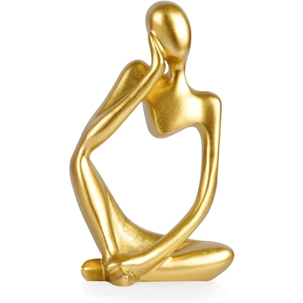 Thinker Style Sort Statuette i Sort Harpiks