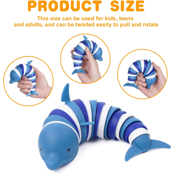 Fidget Slug Leksak, 3D Ledade Klibbiga Stretchy Sensoriska Leksaker, Fex
