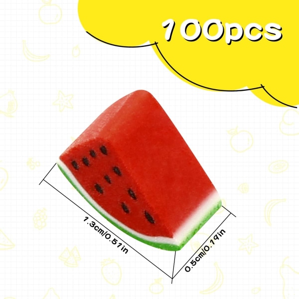 100 st Mini Eraser, (frukter och djur) söta djur frukt