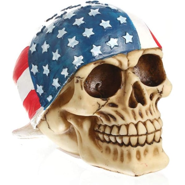 Skull Skeleton Figurine American Flag Bandana Ornament Skull