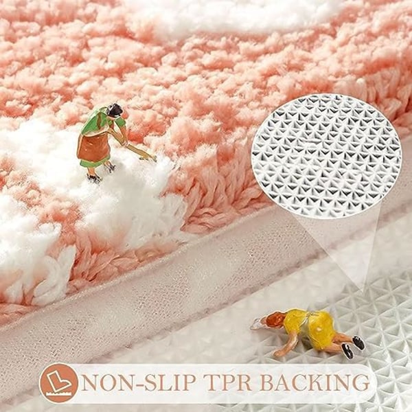 2-pack Badrumsmatta, Mjuk Tjock Mikrofiber Blomma Badrumsmatta, Stark Absorberande Halksäker Badkar Matta, Maskintvättbar