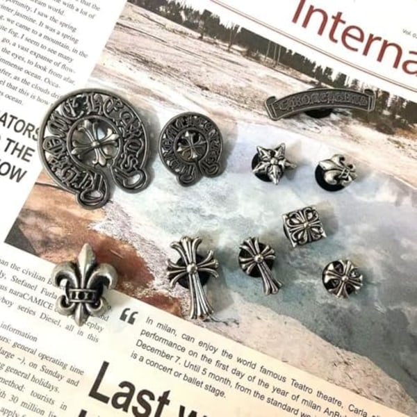 Korkealaatuiset materiaalit, kestävä, 10 kpl Kenkäkoristeita, Hopea Kromi Kenkäkoristeita, Kenkäkoristeita Naisille ja Miehille DIY Sandaaleihin