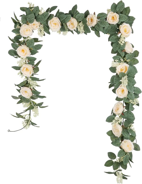 2-pack konstgjorda te-rosgirlander med blad
