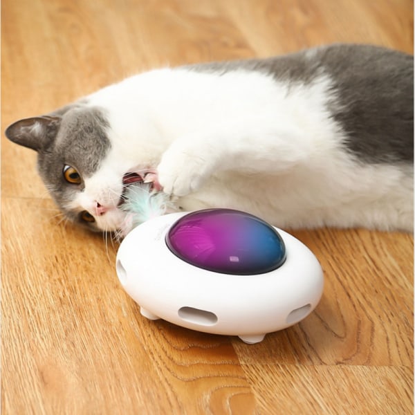 Jouet interactif pour chat pour chats d'intérieur avec plume ro