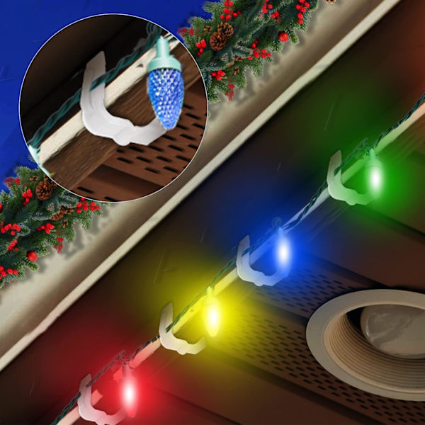 4,2×4,9×1,37 cm Plastjulklappsklipp, Fasciaklipp, Däckräcke Ljusklipp, Semesterljusklipp