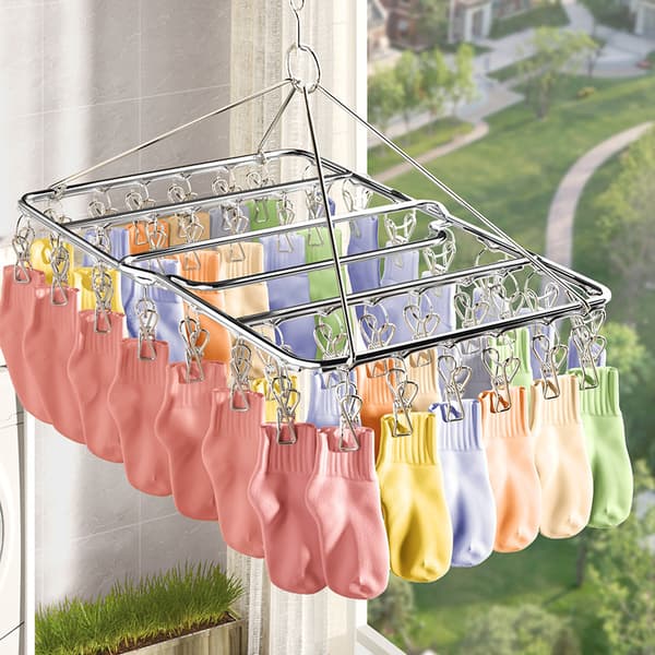 Sock Drying Rack, Hanging Clothes Drying Rack med 30 Stainl