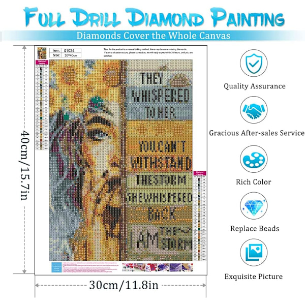 2 stk Inspirerende Diamantmalingsett for Voksne - 5D Diamantkunstsett for Voksne, Barn og Nybegynnere, DIY Full Drill D