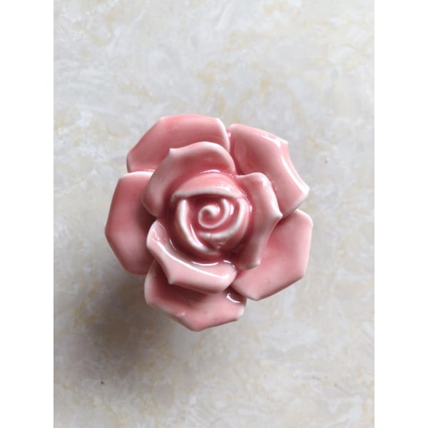 8 st eleganta rosa rosor drar blommkeramiska skåpknoppar Cu