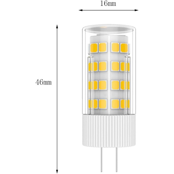 5X G4 LED-pære 5W pærelampe 51 SMD 2835LED'er varm hvid 3000K LED
