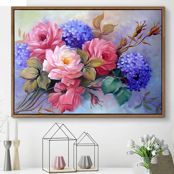 30 × 40 Färgad blomma boll diamantmålning (30 * 40,