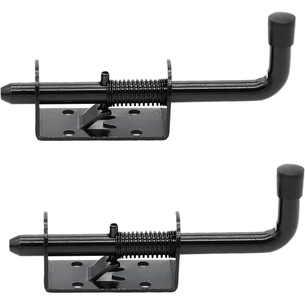12,8×3,9×1cm 5 tommers fjærbelastet låsebolt, kraftig fjærbelastet låsepinnedør lås, 1/2\" pin skur (2, svart)