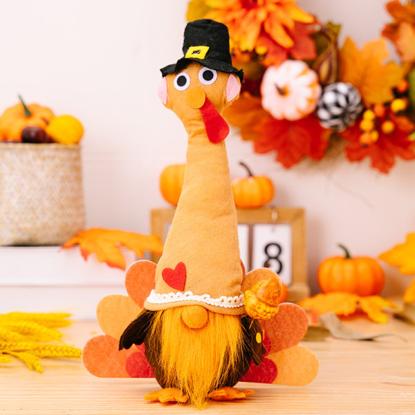 （Kvinnlig modell）Thanksgiving GNOME Plyschdekorationer Handgjorda GNO