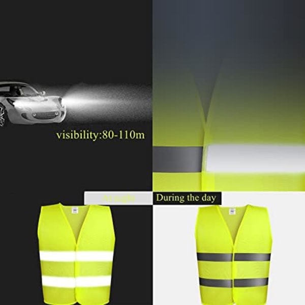 Reflekterende Sikkerhetsvest, Pustende Vest, 360° Høy Synlighet, Hi-Vis Dobbel Belte, Vaskbar, for Sjåfører Arbeidere Unisex