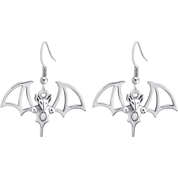 Halloween Øreringe Sølv Bat Dangle Øreringe Gothic Øreringe Dyr Øreringe Halloween Smykker Gave til Kvinder