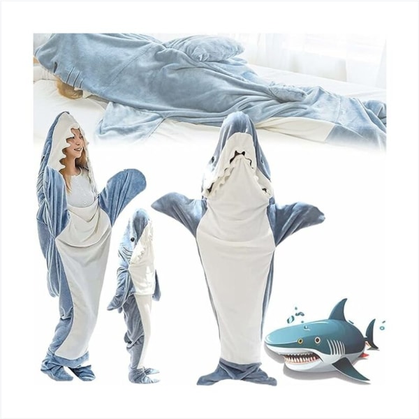 170 cm hættetæppe hajtæppe varm flannel yndig sovepose Sha
