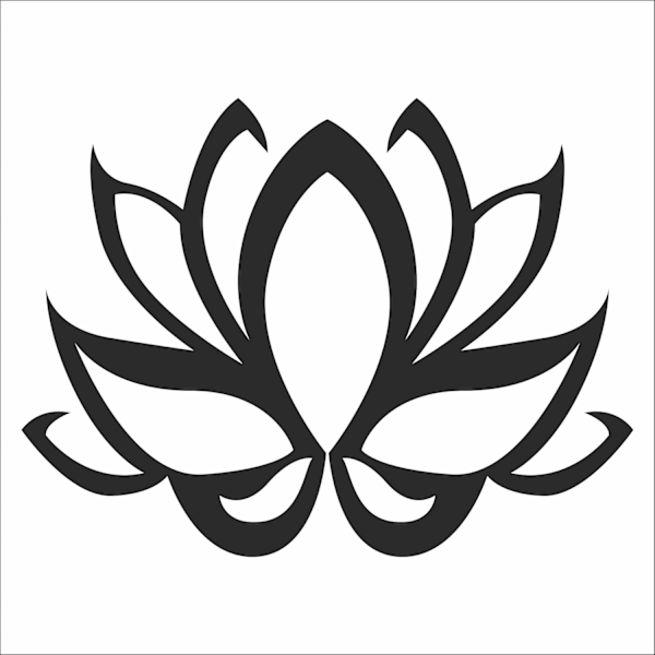 Sort Bilsticker - Vandlilje Lotusblomst - 220x126 mm - Bil - Glas - Laptop - Vindue