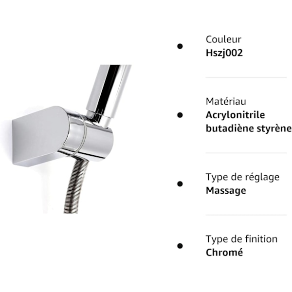 Universal Justerbar Fastgjort Brusehovedholder Krom