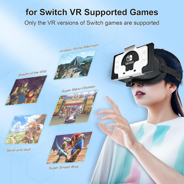 Switch 3D VR-glasögon för Nintendo Switch/Switch OLED, med justerbar HD-lins Black and White