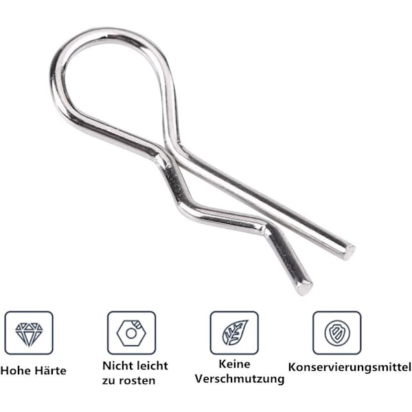 （1/16）RC-bilsstift, RC-klämstift, 50 st RC-tillbehör R-typ