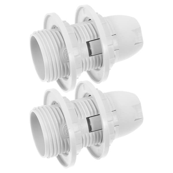 Set med 2 E14 skruvsocklar, komplett vit plasthållare för LED-lampbyte