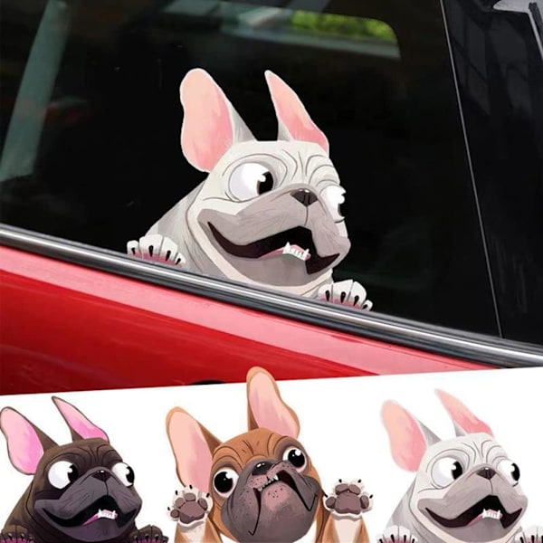 2 st bruna bilstickers 22 * ​​16 cm, 3D bilstickers hundbilstick