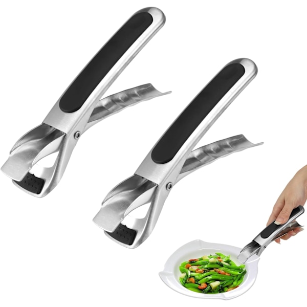Grytlapps-klämma, Halkfri, Rostfritt Stål Anti-Skållnings Tång, Airfryer Tång, Anti-Skållnings Skålklämma Köksklämma för Varma Skålar, Mikrovågsugn, O