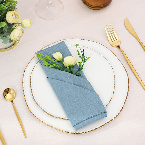 Airy Blue - 12-pack - Bomullsöverdimensionerade middagsservetter 43 CM x 43 CM (16,93 tum x 16,93 tum)