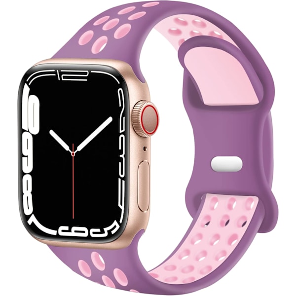 Sportbånd Kompatibel med Apple Watch Bånd 38mm 40mm 41mm 42mm 44mm 45mm 49mm, Blødt Silikon Sport Kvinder Mænd Udskiftning