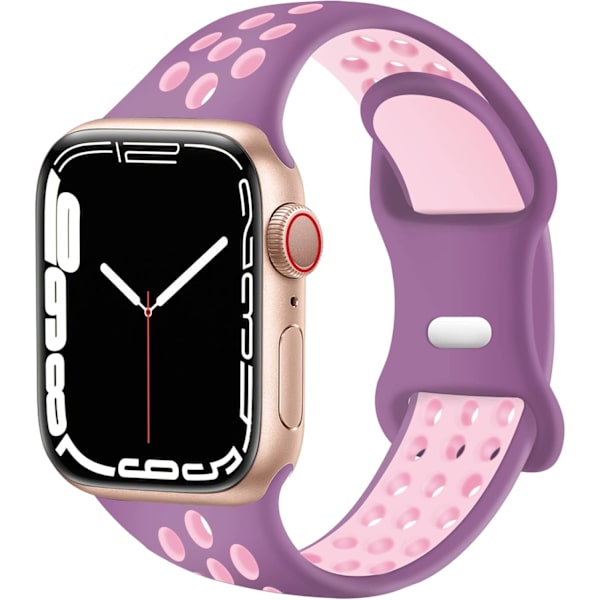 Sportband Kompatibla med Apple Watch Band 38mm 40mm 41mm 42mm 44mm 45mm 49mm, Mjuk Silikon Sport Kvinnor Män Ersättning