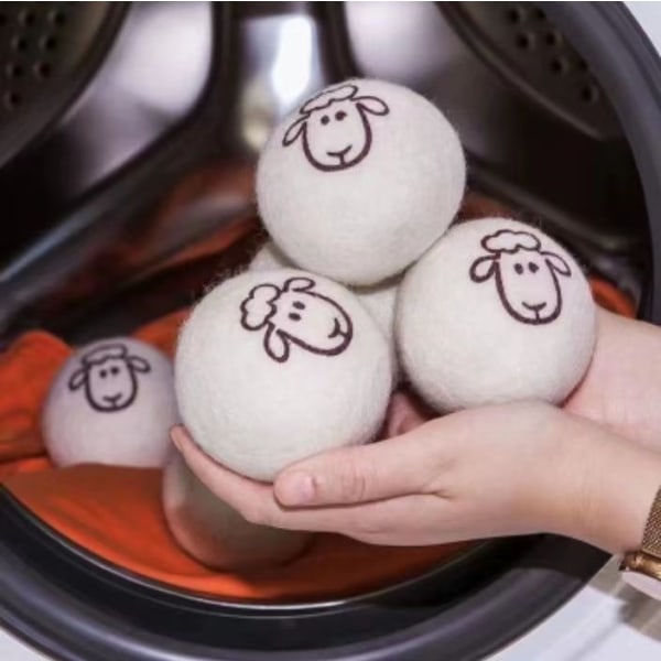 3 st organiska ulltorkbollar - Återanvändbart sköljmedel för tvätt