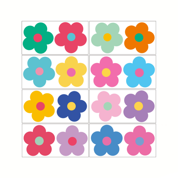 Sæt med 8 Hippie Blomster Power Sommer Bilklistermærker Perfekt til