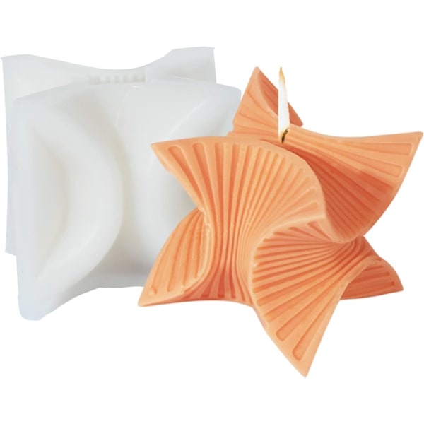 1 stk Twist Fan-Formet Lysforme Magic Cube Harpiksstøbe Silikonform til Aromaterapi Lys Voks Polymer Lær DI