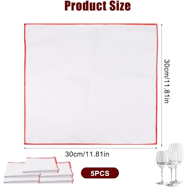 Stykker Streak-Free Glassklut, 30x30 cm Mikrofiber Glassklut, Store Mikrofiber Poleringskluter, Glassvisker, Gjenbrukbar, Streak-Free, for Skinnende Overflater