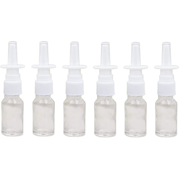 6 stk. 10 ml gennemsigtige tomme næsesprayflasker i glas til saltvandsapplikation