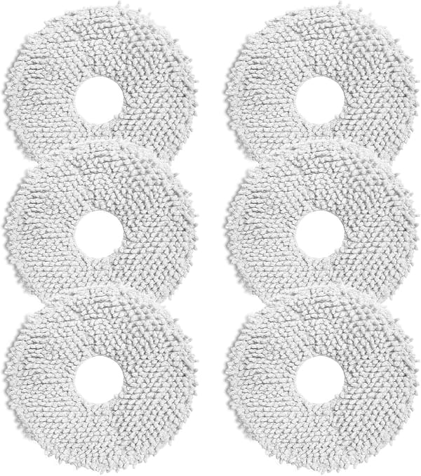 6 stk Ultra Våte Moppputer for L10s Pro Robotstøvsuger L10s Pro, Roterende Moppputer, Mikrofiber Moppputer for R