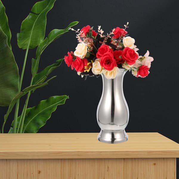 Bordvase i rustfritt stål - Kompakt og solid - For blomsterarrangementer - Moderne dekorativ vase