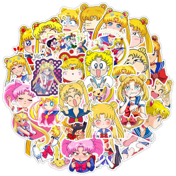 50 st Sailor Moon Stickers Anime Vinyl Stickers Dekaler För Bil Mo