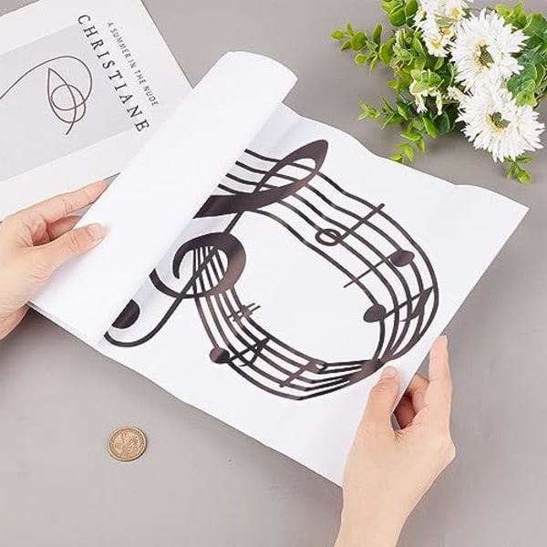 24x58cm Musiknote Vægstickers Vinyl Dekal Musik Vægskunst Stor Sort PVC Klæbende Mural Æstetiske Stickers Dekoration Skræl