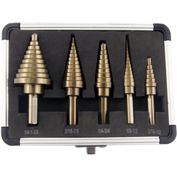 Trin Drill Bits, 5 stk. Titanium Trin Drill Bits, 50 Si