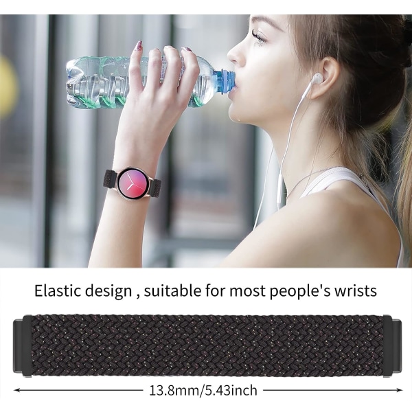 20 mm elastiska band kompatibla för Samsung Galaxy Watch 4 Classic/