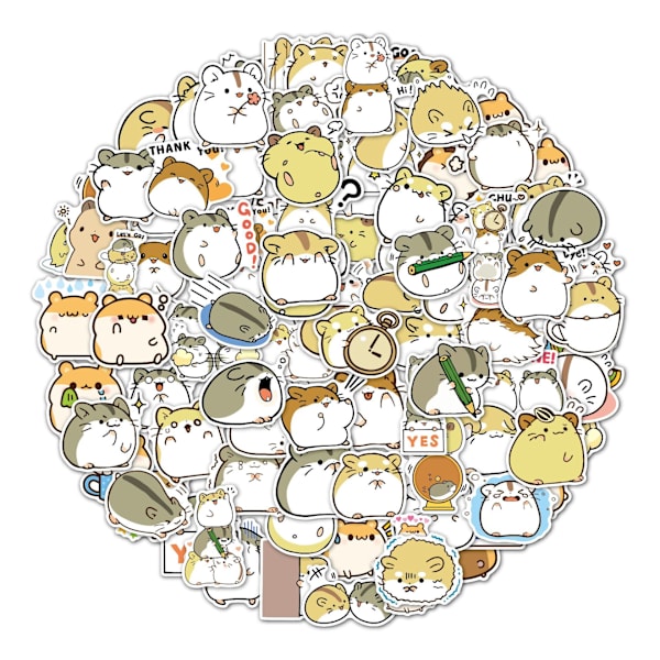 100 söpöä pientä hamsteri-tarraa